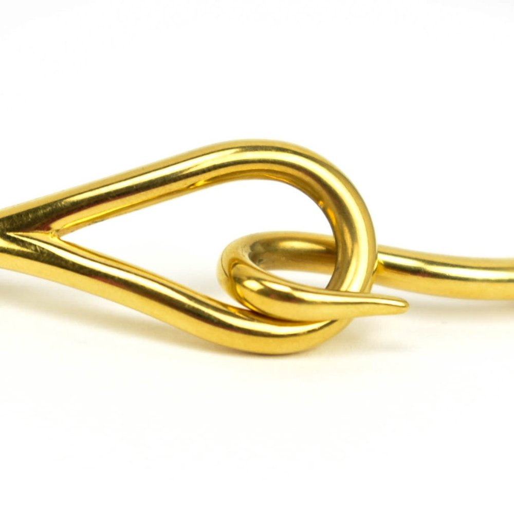 HERMES "Jumbo" Brown Leather Gold Hook Bracelet/Chocker necklace 1056 - Picture 5 of 7
